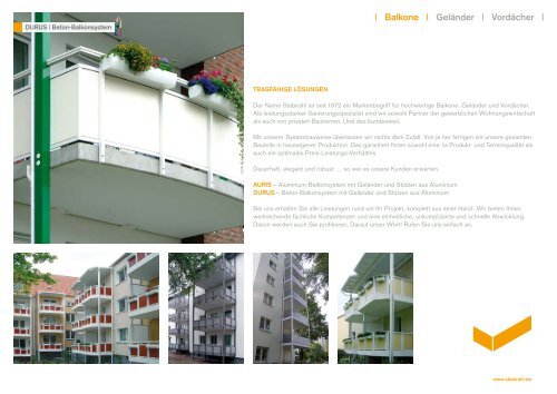 | Balkone | Geländer  | Vordächer | - Stabirahl