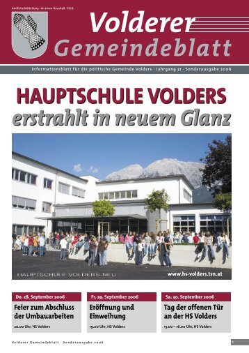 Gemeindeblatt / Sonderausgabe/2006 - Volders