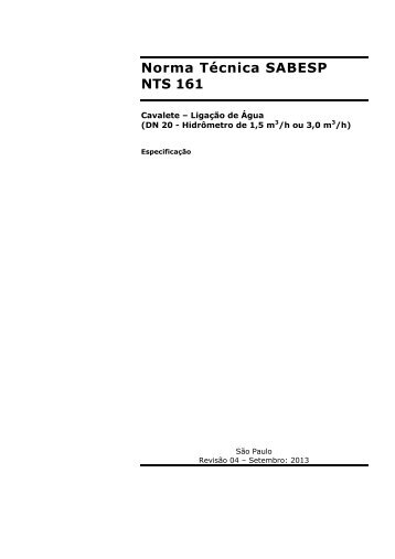 Norma TÃ©cnica SABESP NTS 161