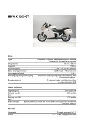 Tekniske specifikationer (.pdf) - BMW MC Klub Danmark