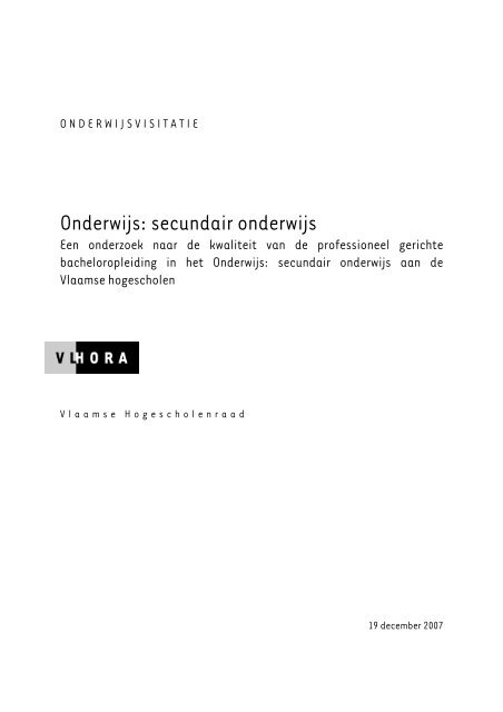 Onderwijs: secundair onderwijs - Vlhora