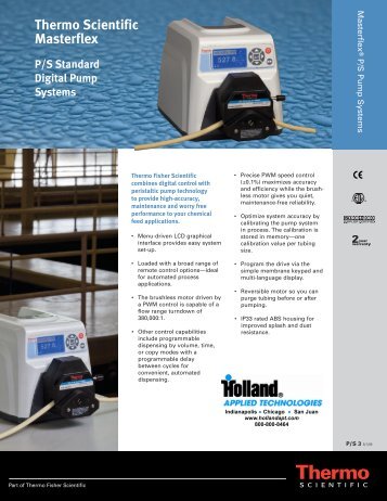 Masterflex PS Standard Digital Pump - Holland Applied Technologies