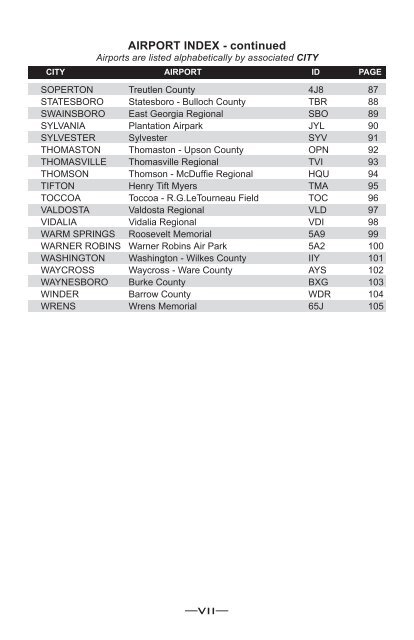 Georgia Airport Directory 2011-2012