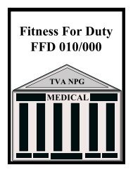 Fitness For Duty FFD 010/000 - Tennessee Valley Authority