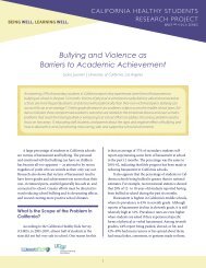 Bullying and Violence as Barriers to Academic ... - Children Now