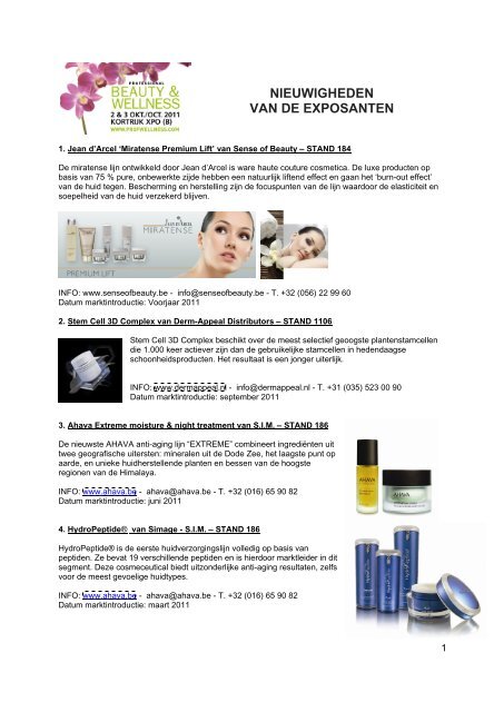 nieuwigheden van de exposanten - Beauty & Wellness