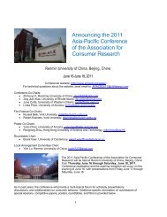 Call for Papers - Association for Consumer Research