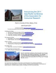 Preliminary Program - Association for Consumer Research