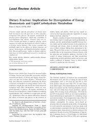 Lead Review Article Dietary Fructose: Implications for Dysregulation ...