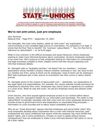 We're not anti-union, just pro-employee - LabourWatch