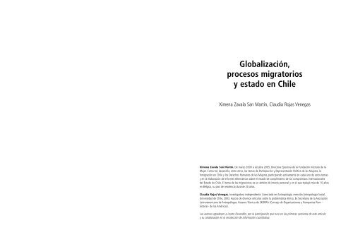 GlobalizaciÃ³n, procesos migratorios y estado en Chile - Choike