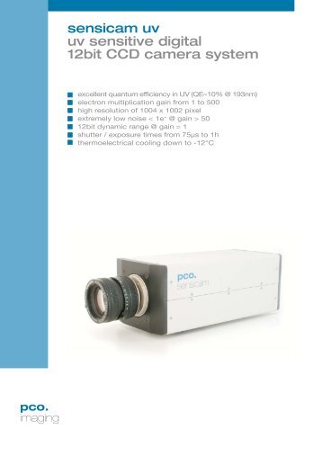 sensicam uv uv sensitive digital 12bit CCD camera system