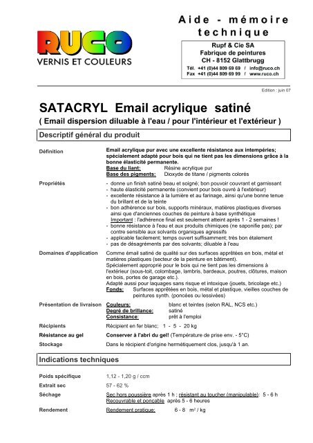 Satacryl Email Acrylique Satinã 2ip