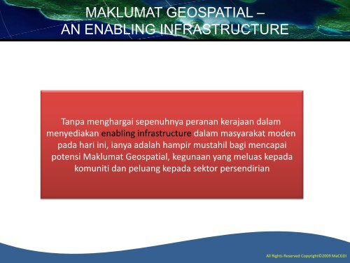 Implementation Of GIS MyGDI - Malaysia Geoportal