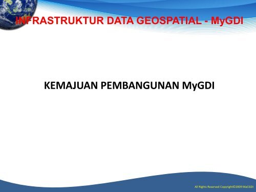 Implementation Of GIS MyGDI - Malaysia Geoportal