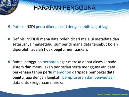 Implementation Of GIS MyGDI - Malaysia Geoportal