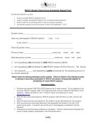 REACH Student Dance Group Scholarship Request Form Student ...