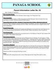 PANAGA SCHOOL Parent Information Letter No. 53