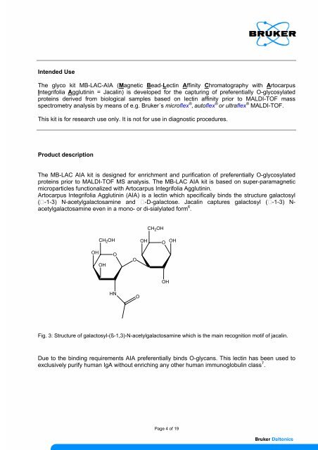 Instructions for Use - Glyco Kit MB-LAC AIA - Bruker