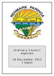 Agenda - 18 December 2012 - Renmark Paringa Council