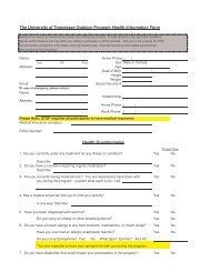 Health Information Form - RecSports