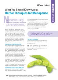 Herbal Therapies for Menopause - The Female Patient