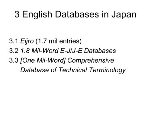 English Dictionaries and Databases in Japan - Observatoire de ...