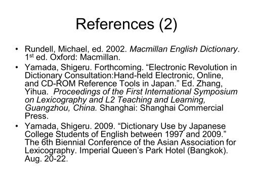 English Dictionaries and Databases in Japan - Observatoire de ...