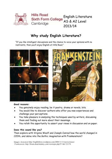 Why study English Literature? - Hills Road Sixth Form College
