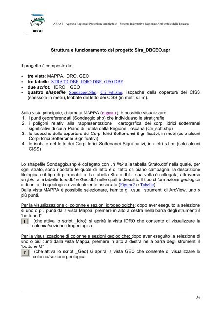 DB-GEO Banca dati stratigrafica della Toscana - SIRA - Arpat