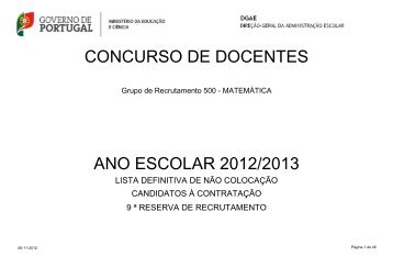 concurso de docentes ano escolar 2012/2013 - Dgrhe.min-edu.pt