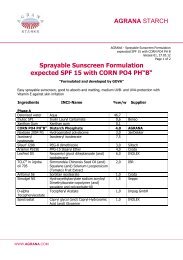Sprayable Sunscreen Formulationexpected SPF 15 with ... - Agrana