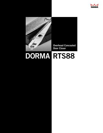 Dorma RTS88/04 Package Catalog Cut Sheet - Epivots