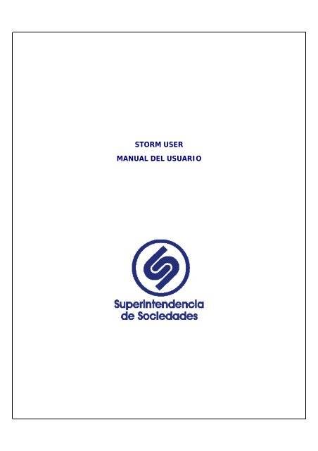 STORM USER MANUAL DEL USUARIO - Superintendencia - Inicio