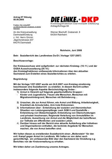 Sozialbericht des Landkreises - Kreistagsfraktion/DIE LINKE ...