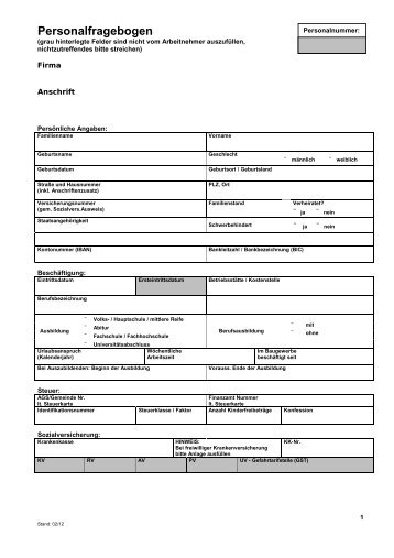 9310 - Personalfragebogen - Susanne Lerchenmüller