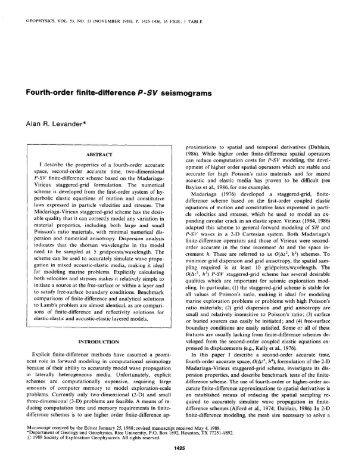 Fourth-order finite-difference P-SV seismograms - USC Geodynamics