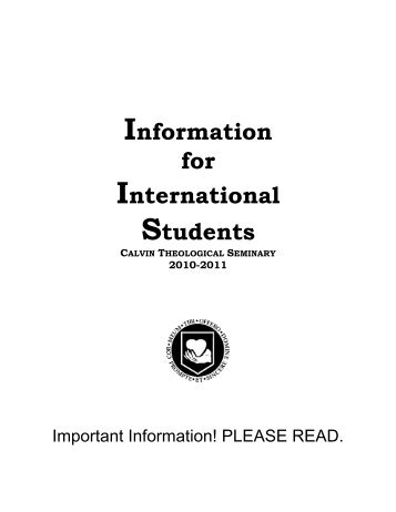 J-1 Exchange Visitor Program Handbook - Calvin Theological ...