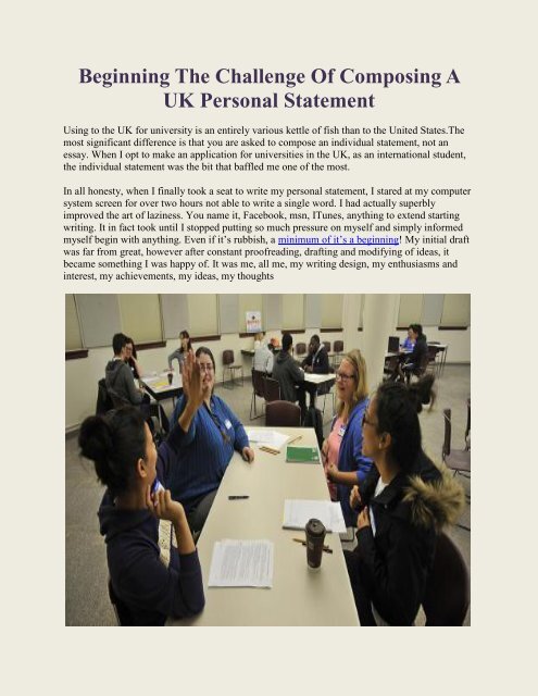 Beginning The Challenge Of Composing A UK Personal Statement