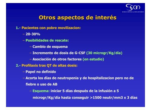 Utilidad de los factores estimulantes de colonias en Quimioterapia ...