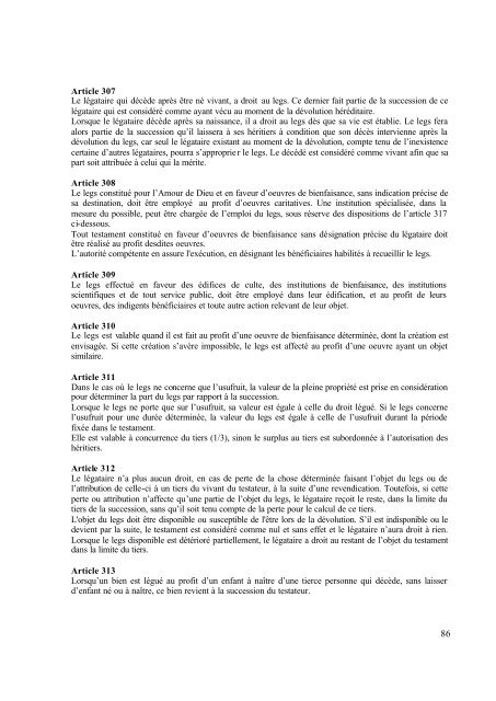 LOI NÂ° 70-03 PORTANT CODE DE LA FAMILLE CHAPITRE ... - IDP