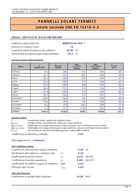 legge 10_calcolo impianto solare - Aler Lecco