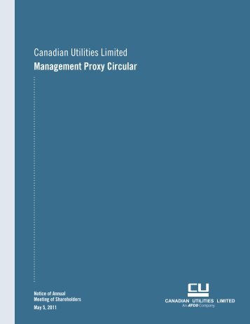 CU SEDAR.indd - Canadian Utilities Limited