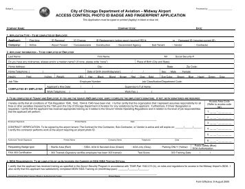 Midway Airport ACCESS CONTROL PHOTO ID BADGE AND ...