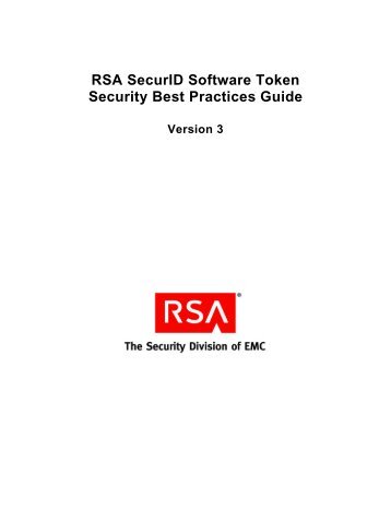 RSA SecurID Software Token Security Best Practices Guide