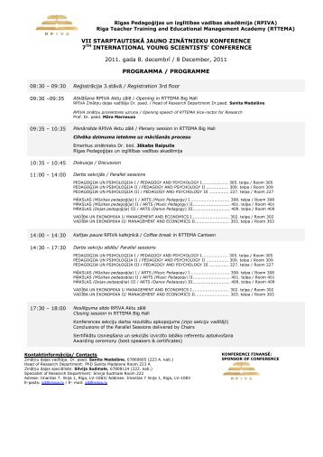VII STARPTAUTISKÄ JAUNO ZINÄTNIEKU KONFERENCE ... - rpiva