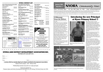 Nyora contact list - South Gippsland Shire Council