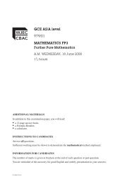 GCE AS/A level 979/01 MATHEMATICS FP3 - Further Maths (WJEC)