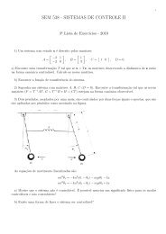 SEM 538 - SISTEMAS DE CONTROLE II