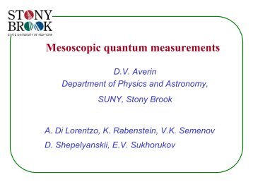 Mesoscopic quantum measurements